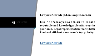 Lawyers Near Me | Shorelawyers.com.au