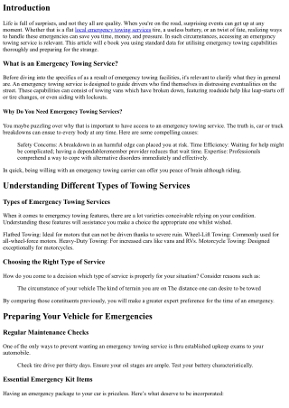 Preparing for the Unexpected: Essential Tips for Using Emergency Towing Services