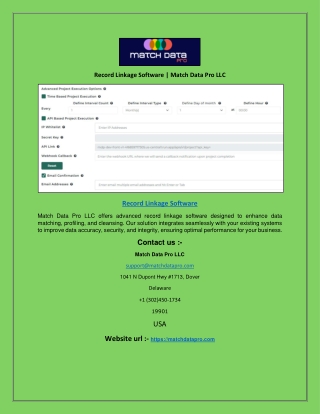 Record Linkage Software | Match Data Pro LLC