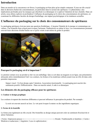 L’influence du packaging sur le choix des consommateurs de spiritueux