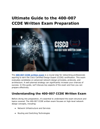 Ultimate Guide to the 400-007 CCDE Written Exam Preparation
