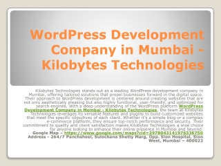 WordPress Website Development company in India - Kilobytes Technologies