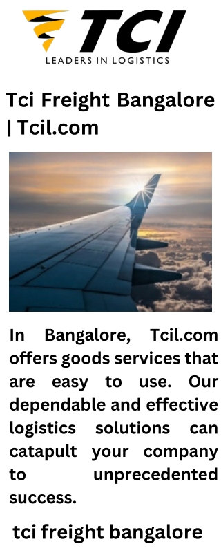 Tci Freight Bangalore  Tcil.com