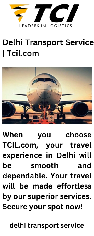 Delhi Transport Service  Tcil.com