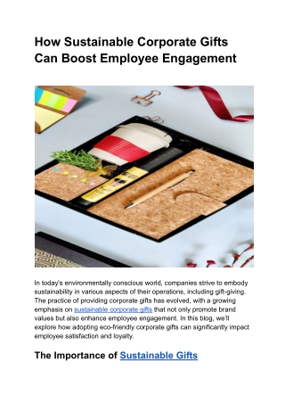 How Sustainable Corporate Gifts Can Boost Employee Engagement