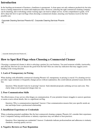 How to Spot Red Flags when Choosing a Commercial Cleaner