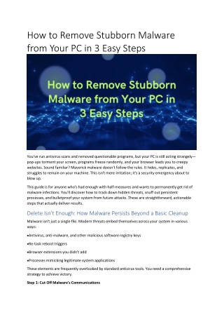 How to Remove Stubborn Malware from Your PC in 3 Easy Steps