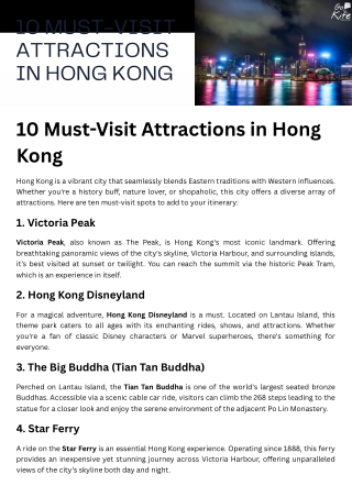 10 Must-Visit Attractions in Hong Kong