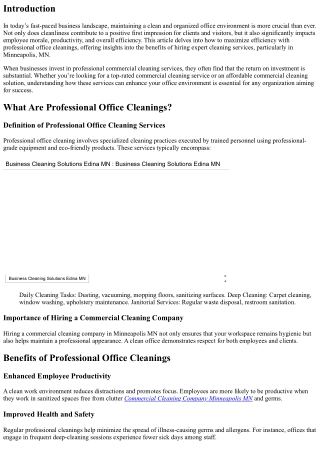 How to Maximize Efficiency with Professional Office Cleanings