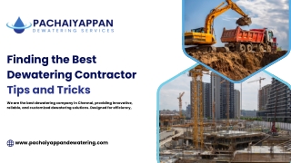 Pachaiyappan Dewatering – Best Dewatering Contractors