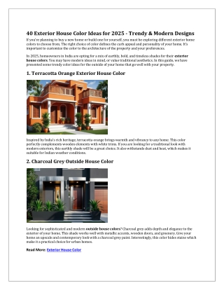 Exterior House Color Ideas for 2025