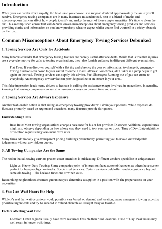 Common Misconceptions About Emergency Towing Services Debunked