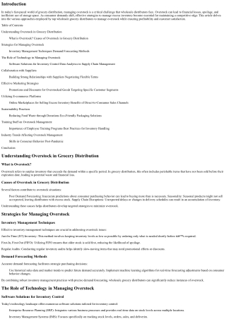 Managing Overstock: The Strategies of Top Wholesale Grocery Distributors
