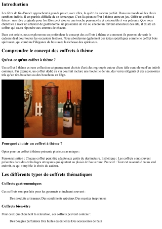 Offrir un coffret à thème : une idée originale pour les fêtes