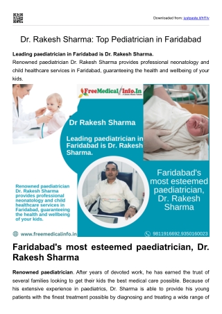 Dr. Rakesh Sharma Top Pediatrician in Faridabad