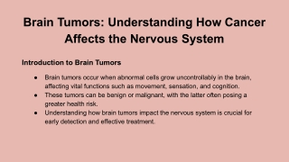 Brain Tumors_ Understanding How Cancer Affects the Nervous System