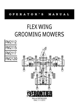 John Deere FM2112 FM2115 FM2117 FM2120 Flex Wing Grooming Mowers Operator’s Manual Instant Download (Publication No. 5BP