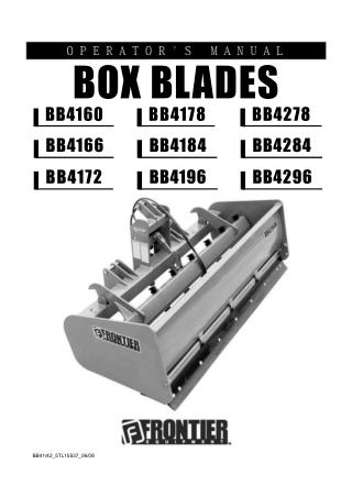 John Deere Frontier BB4160 BB4166 BB4172 BB4178 BB4184 BB4196 BB4278 BB4284 BB4296 Box Blades Operator’s Manual Instant