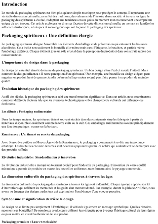 La dimension culturelle du packaging des spiritueux à travers les âges