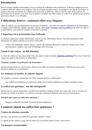 Célébrations festives : comment offrir avec élégance
