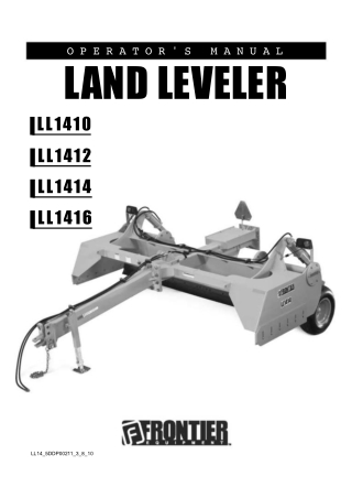 John Deere LL1410 LL1412 LL1414 LL1416 Land Leveler Operator’s Manual Instant Download (Publication No.5DDP00211)