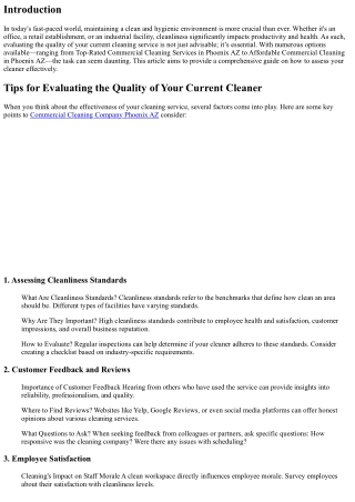 Tips for Evaluating the Quality of Your Current Cleaner