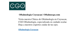 Oftalmologia Coyoacan Oftalmocgo.com