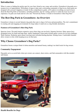 Pawsitively Perfect: A Guide to Greensboro’s Best Dog Park