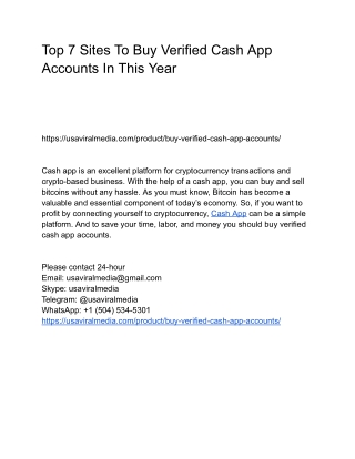 Top 7 Sites To Buy Verified Cash App Accounts In This Year