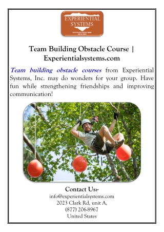 Team Building Obstacle Course | Experientialsystems.com