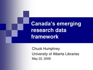 Canada’s emerging research data framework