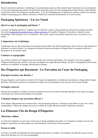 Des Étiquettes qui Racontent : L'Art du Packaging pour les Spiritueux