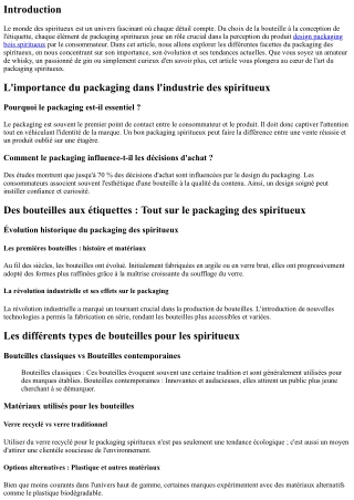 Des bouteilles aux étiquettes : Tout sur le packaging des spiritueux