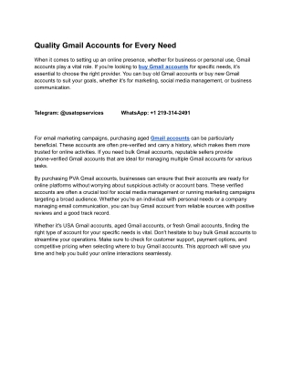 Buy Gmail Accounts in Bulk – Verified & Aged Options