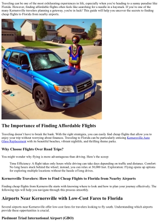 Kernersville Travelers: How to Find Cheap Flights to Florida from Nearby Airport