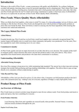 Pitco Foods: Where Quality Meets Affordability