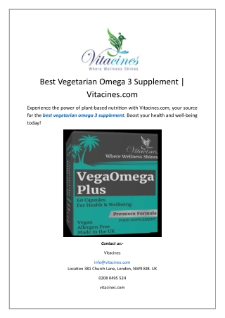 best vegetarian omega 3 supplement