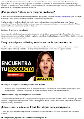 Compra inteligente: Alibaba y su relación con la venta en Amazon