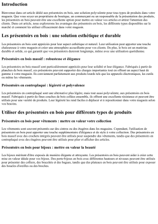 Les présentoirs en bois : une solution polyvalente pour tous types de produits d