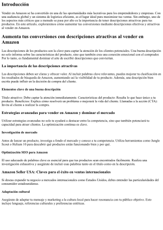 Aumenta tus conversiones con descripciones atractivas al vender en Amazon