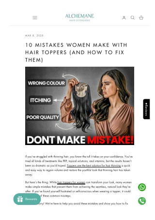 10 Mistakes Women Make with Hair Toppers (And How to Fix Them)