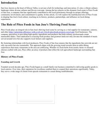 The Role of Pitco Foods in San Jose's Thriving Food Scene