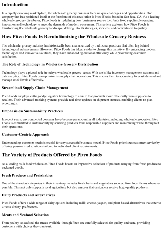 How Pitco Foods Is Revolutionizing the Wholesale Grocery Business
