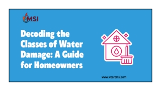 Decoding the Classes of Water Damage A Guide for Homeowners