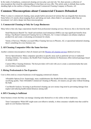 Common Misconceptions about Commercial Cleaners Debunked