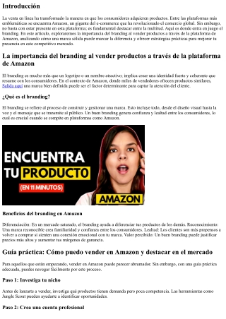 La importancia del branding al vender productos a través de la plataforma de Ama
