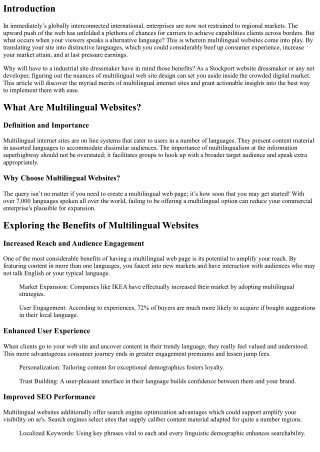 Exploring the Benefits of Multilingual Websites