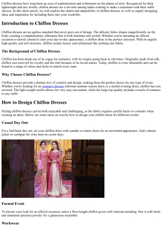 Chiffon Dresses: Easily Sophisticated