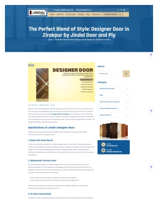 Designer Door in Zirakpur By Jindal Door And Ply