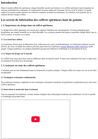 Les secrets de fabrication des coffrets spiritueux haut de gamme